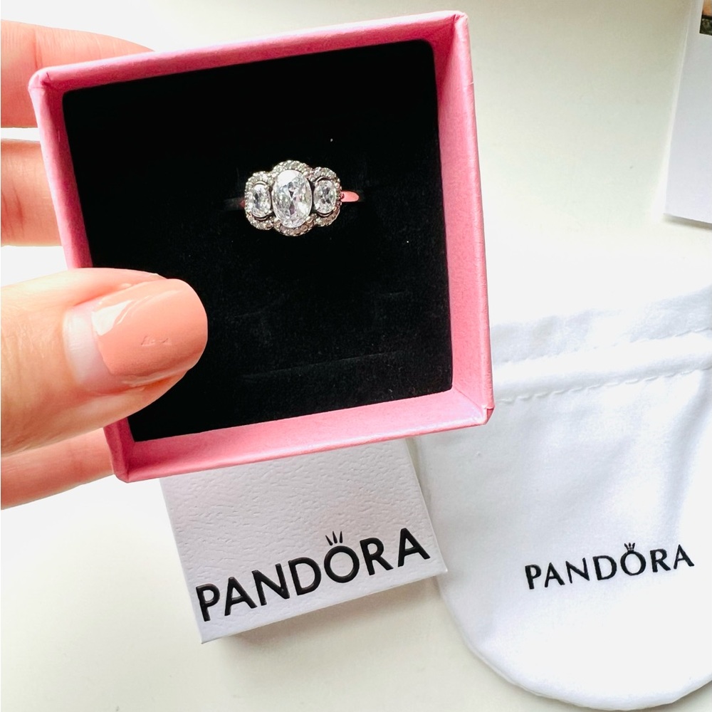 NWT Pandora Three Stone Vintage Ring - Picture 13 of 13